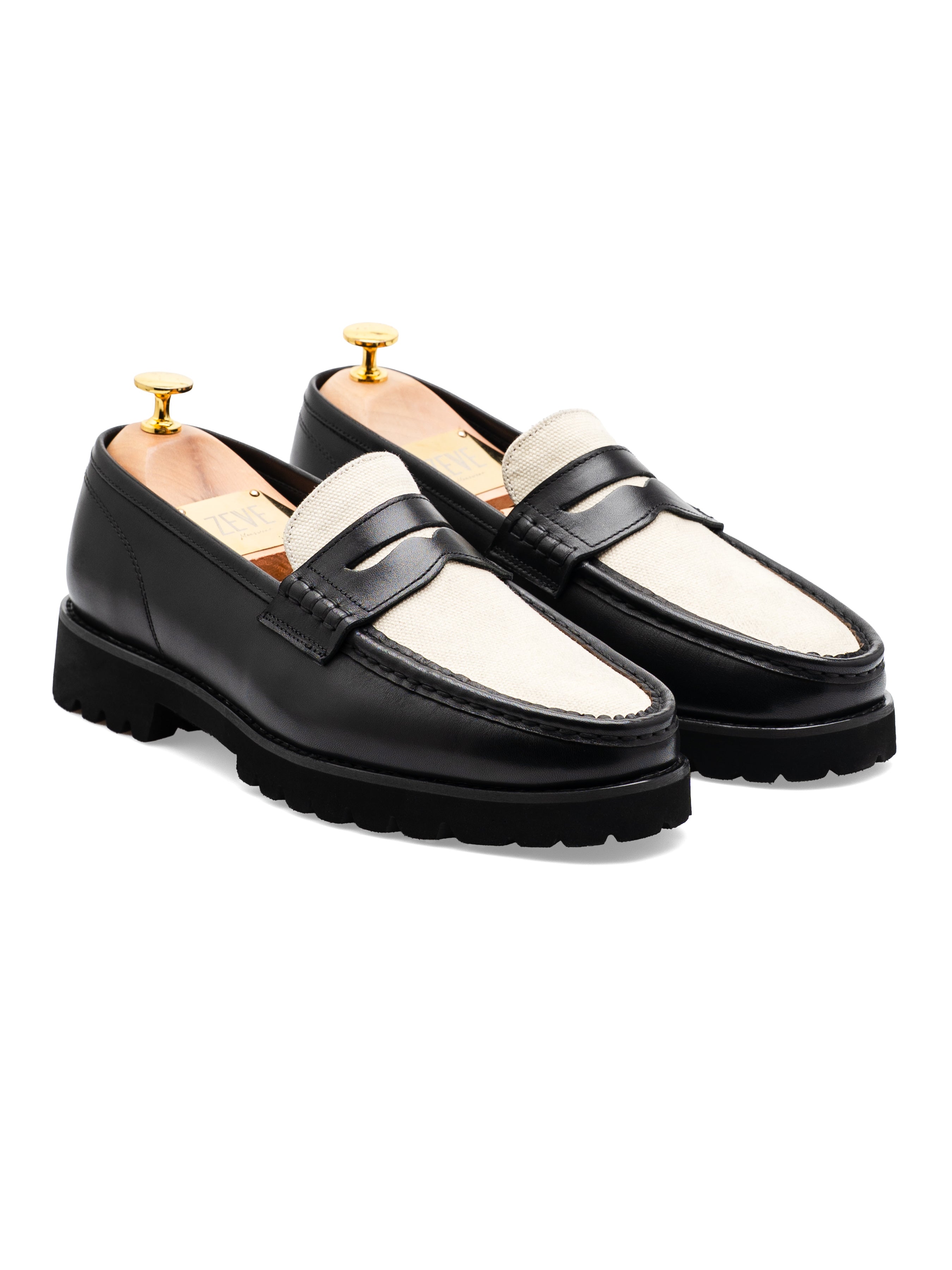 Valen Penny Loafer - Solid Black Leather (Eva Combat)