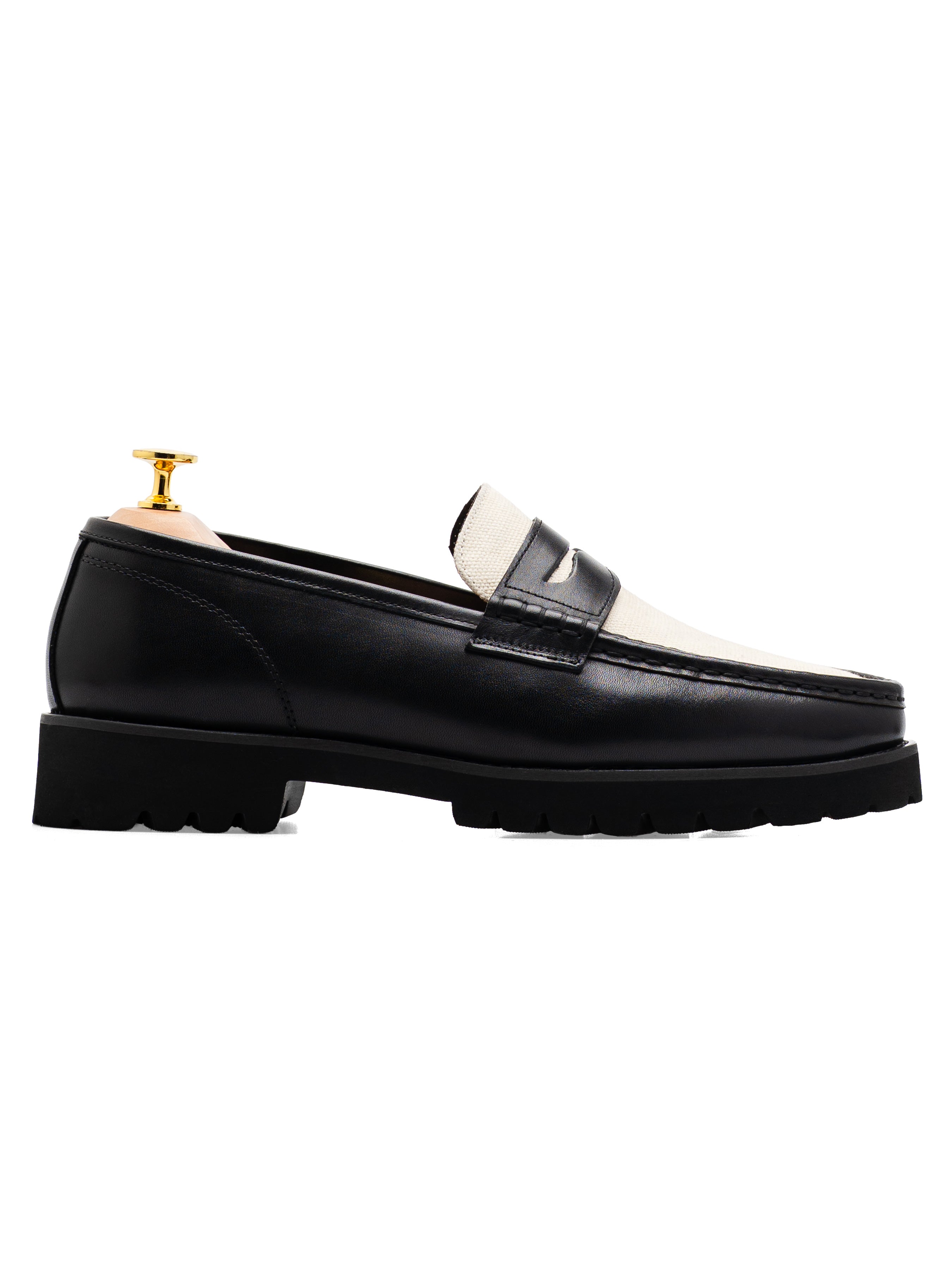 Valen Penny Loafer - Solid Black Leather (Eva Combat)