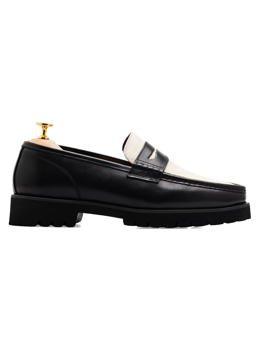 Valen Penny Loafer - Solid Black Leather (Eva Combat)