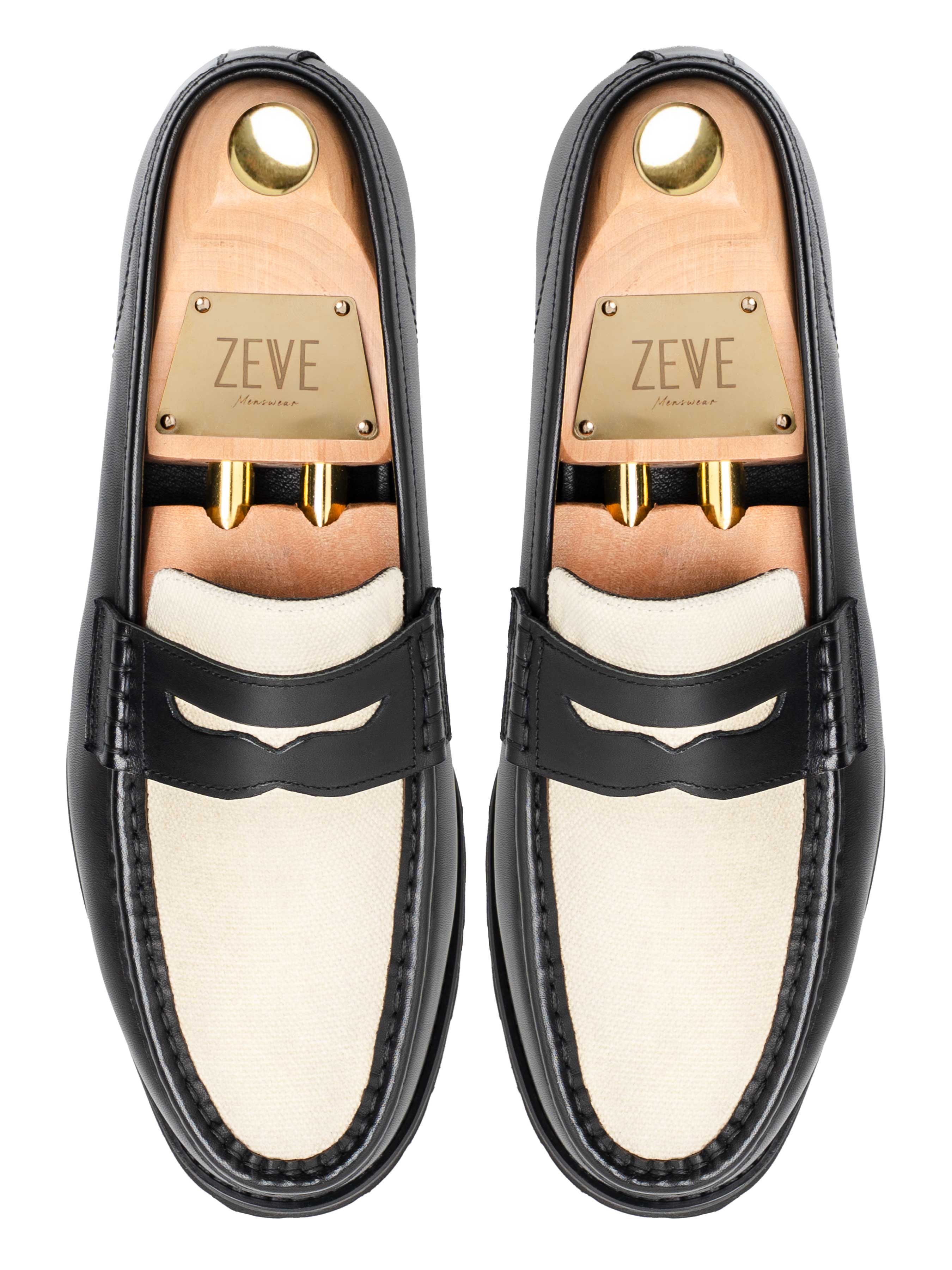 Valen Penny Loafer - Solid Black Leather (Eva Combat)
