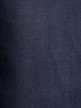 Vance Linen Shirt - Navy Blue Windsor Collar