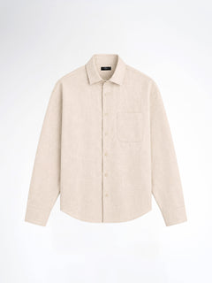 Vance Linen Shirt - Sand Windsor Collar