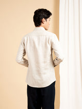 Vance Linen Shirt - Sand Windsor Collar