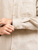 Vance Linen Shirt - Sand Windsor Collar