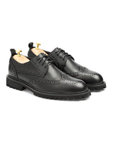 VardenBrogueSolidBlackLeather_BravaSole_Front - Zeve