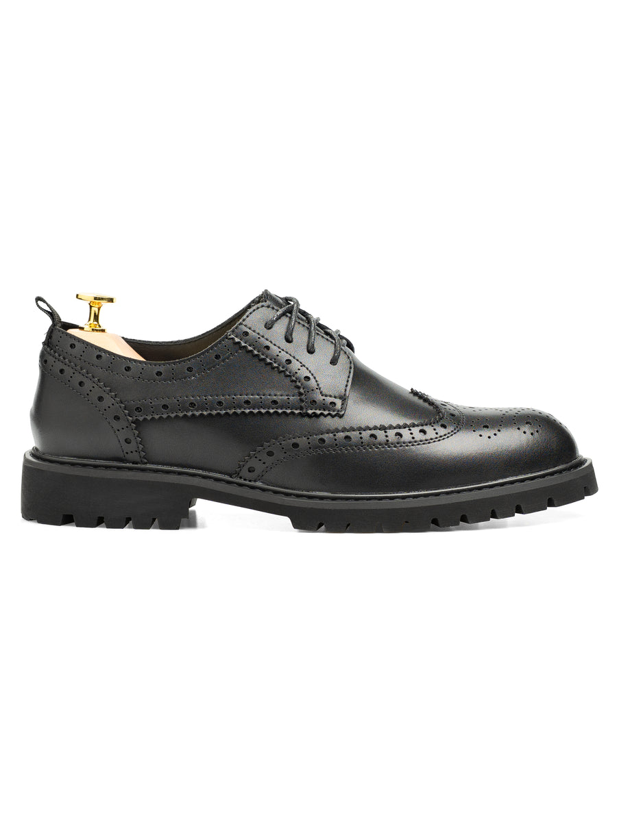 VardenBrogueSolidBlackLeather_BravaSole_Side - Zeve