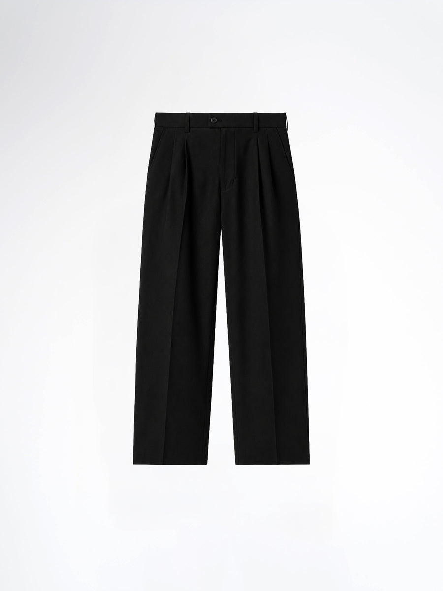 Varello Trousers With Belt Loop - Black (Wide Fit)