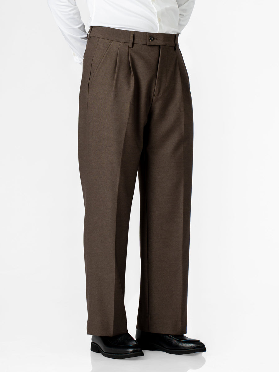 Varello Trousers With Belt Loop - Brown (Wide Fit)