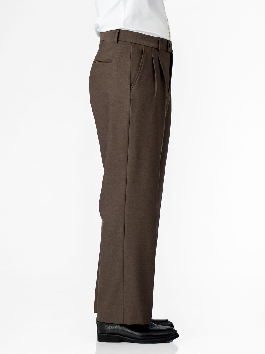 Varello Trousers With Belt Loop - Brown (Wide Fit)