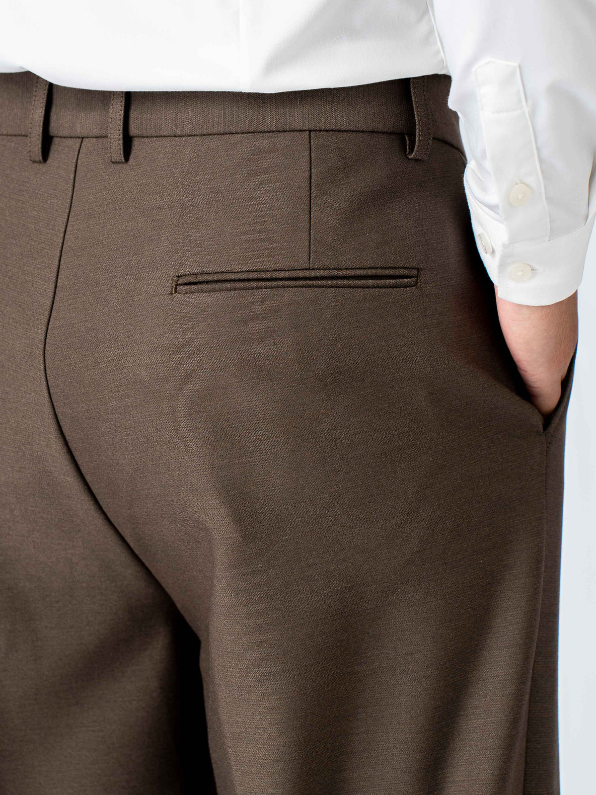 Varello Trousers With Belt Loop - Brown (Wide Fit)