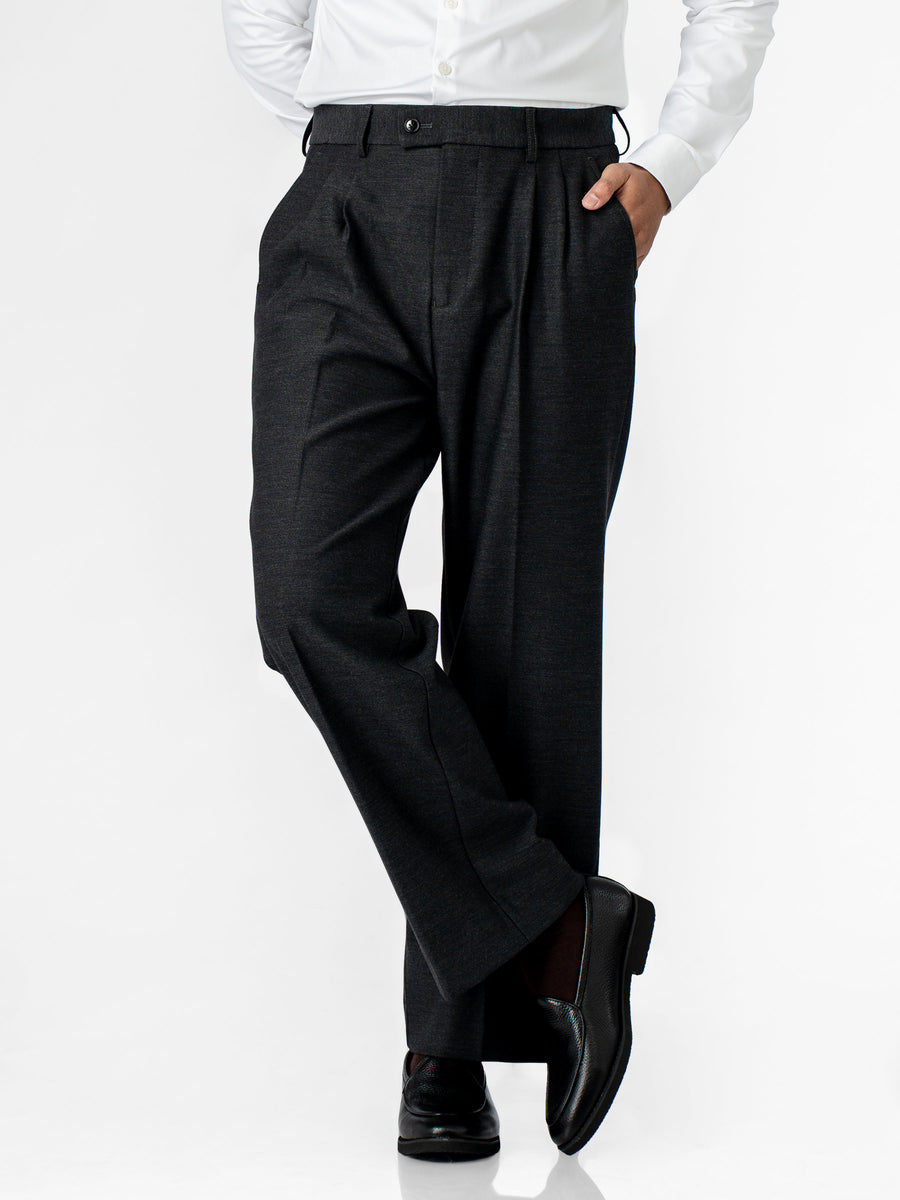 Varello Trousers With Belt Loop - Grey (Wide Fit)