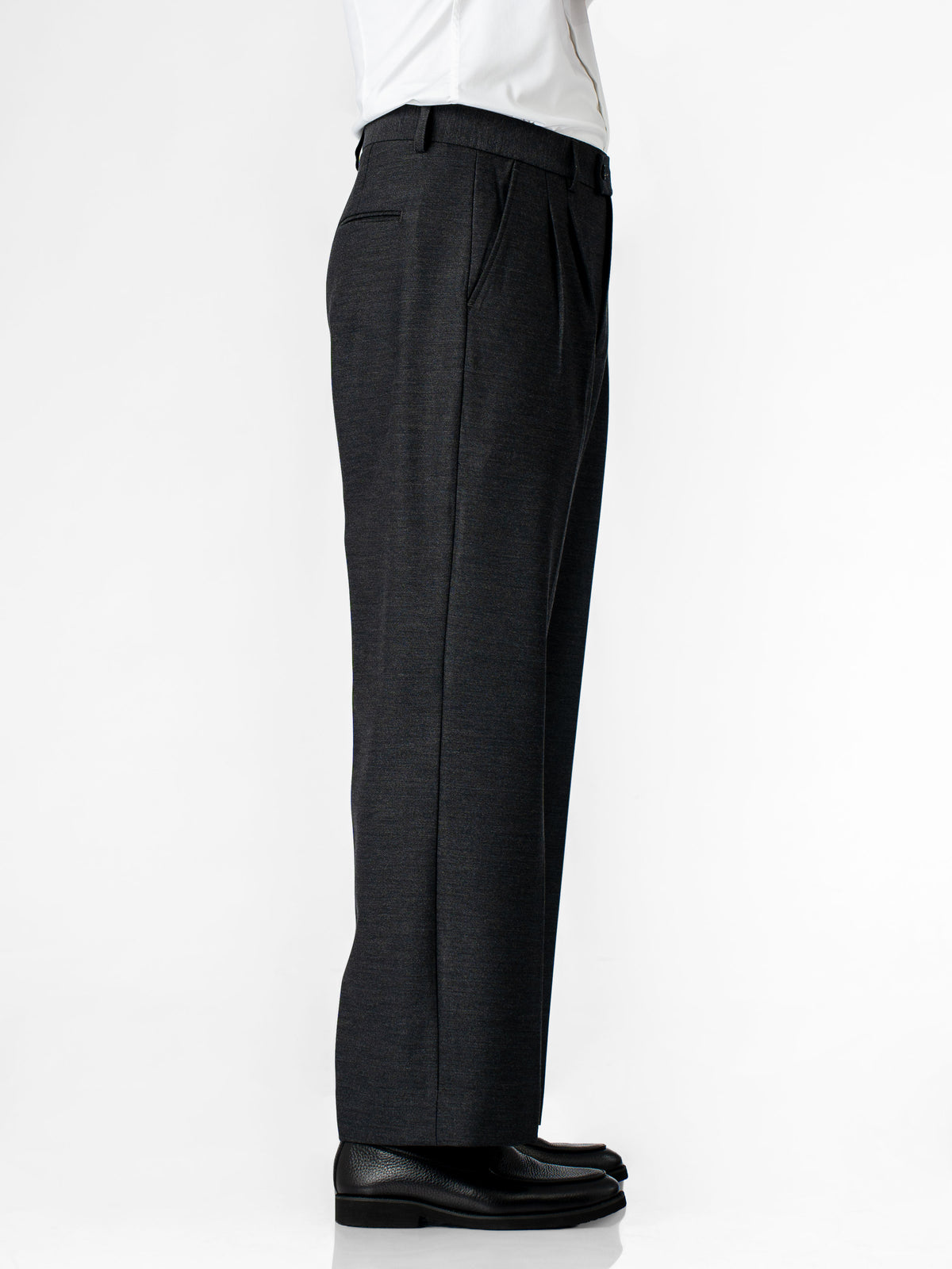 Varello Trousers With Belt Loop - Grey (Wide Fit)