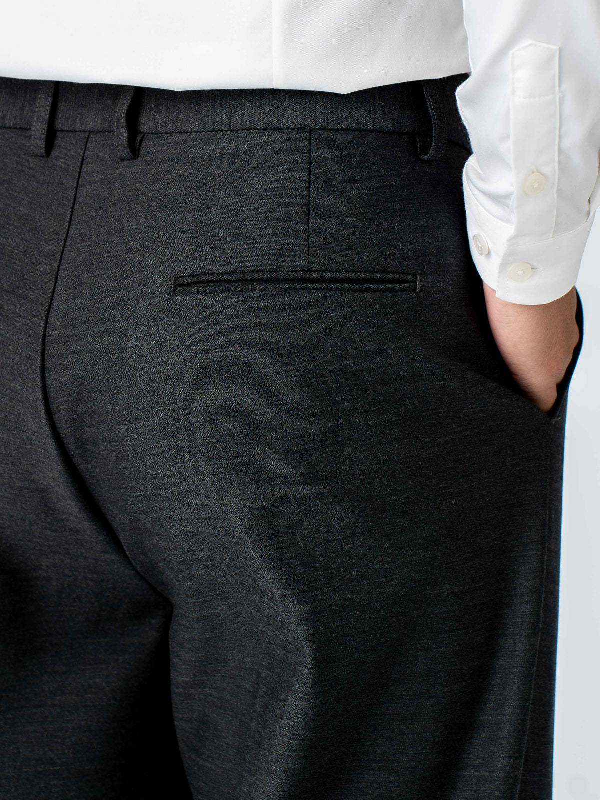 Varello Trousers With Belt Loop - Grey (Wide Fit)