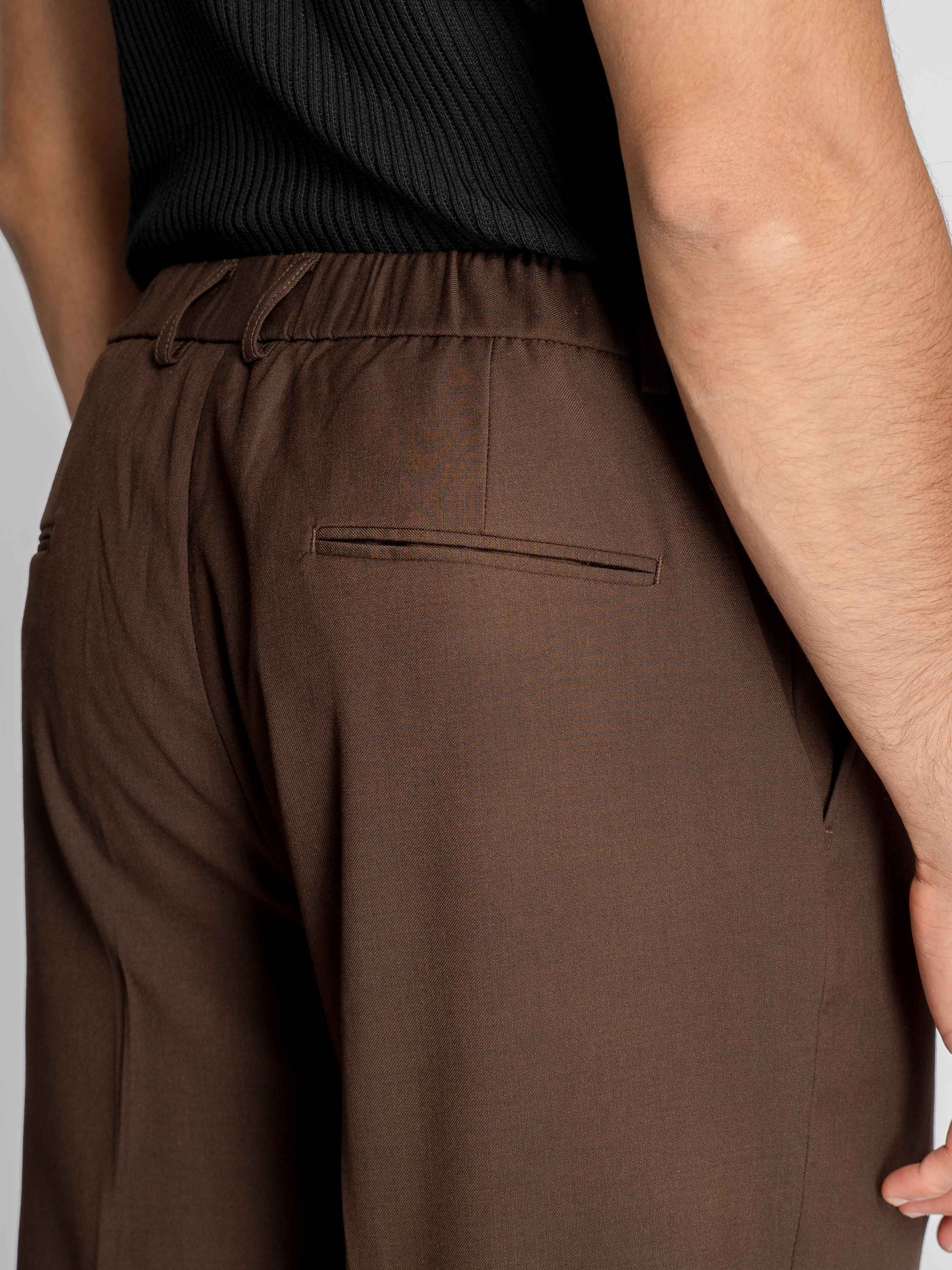 Velano Relaxed Trousers - Coffee (Wide Fit)