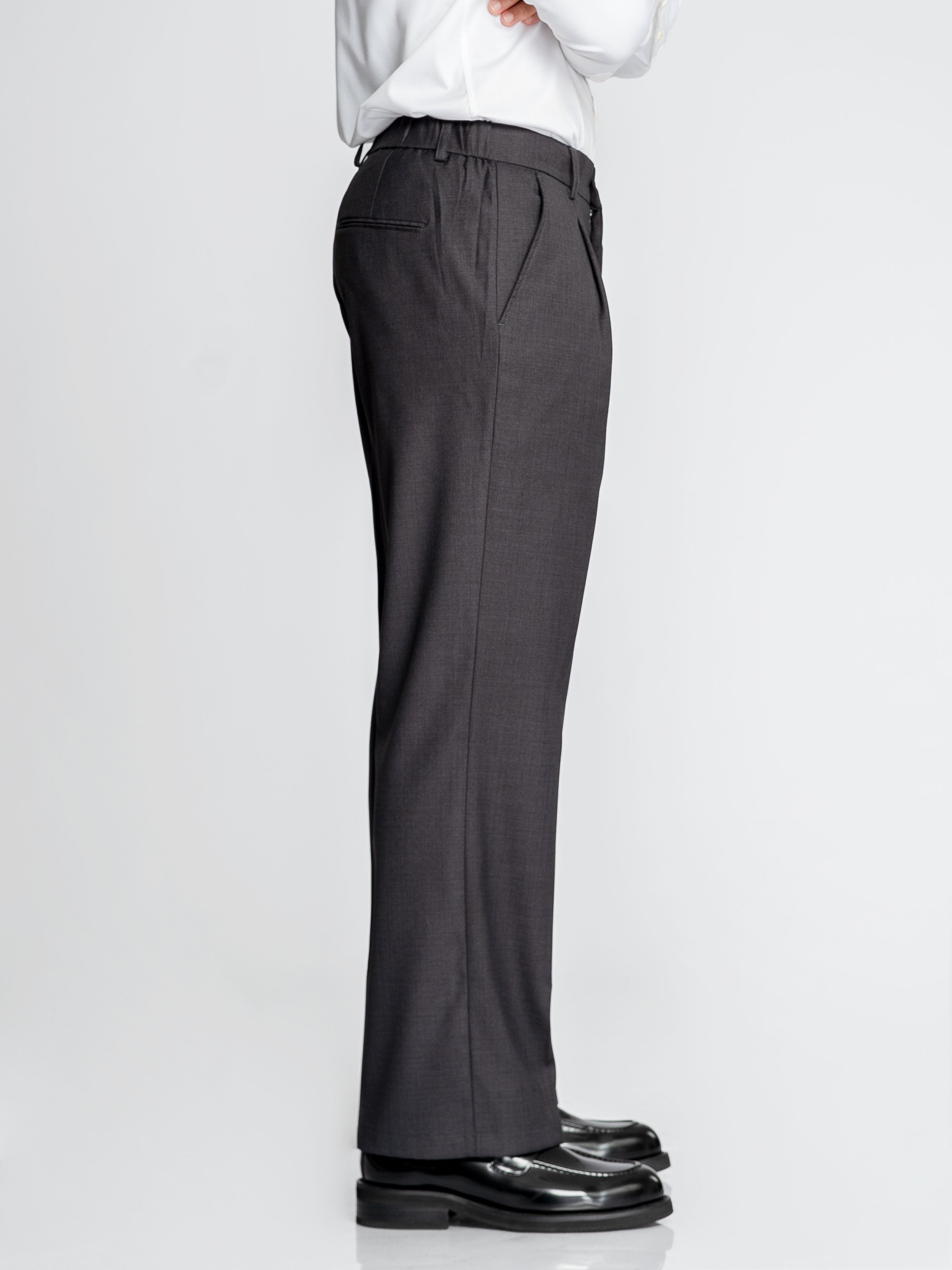 Velano Relaxed Trousers - Dark Grey (Wide Fit)