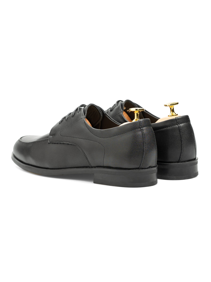 VeltonDerbySolidBlackLeatherBack - Zeve
