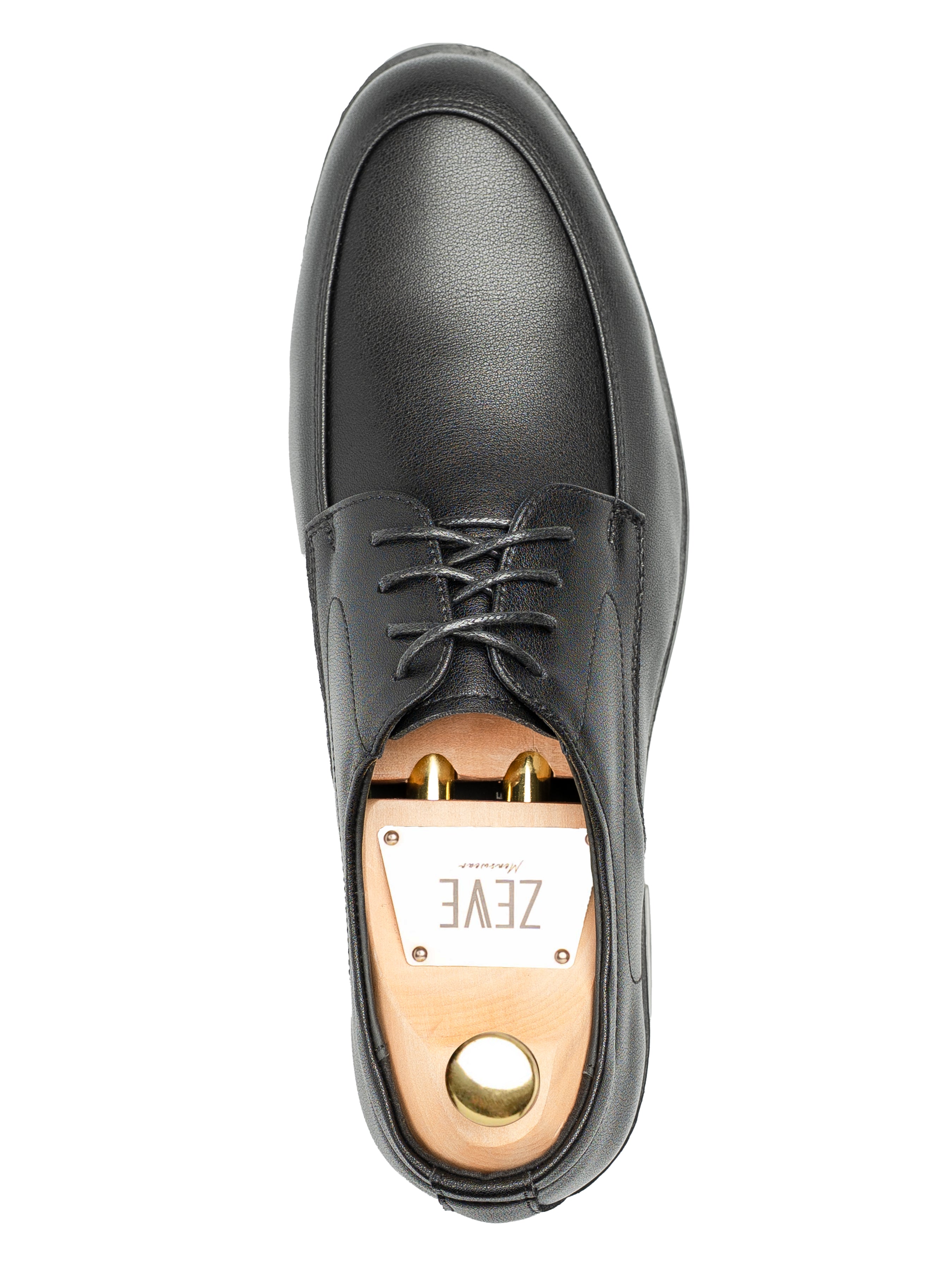 Velton Derby  - Solid Black Leather