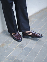 VenetoSandalDarkBrownPolishedLeather_EvaCombat_2 - Zeve