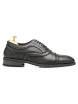ViranoSemiBrogueSolidBlackLeather_StudSole_Side - Zeve