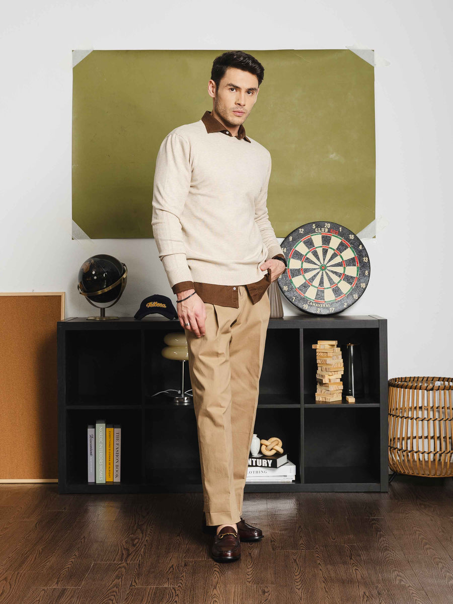 VittorioLongSleeveCrewNeckBeige2 - Zeve