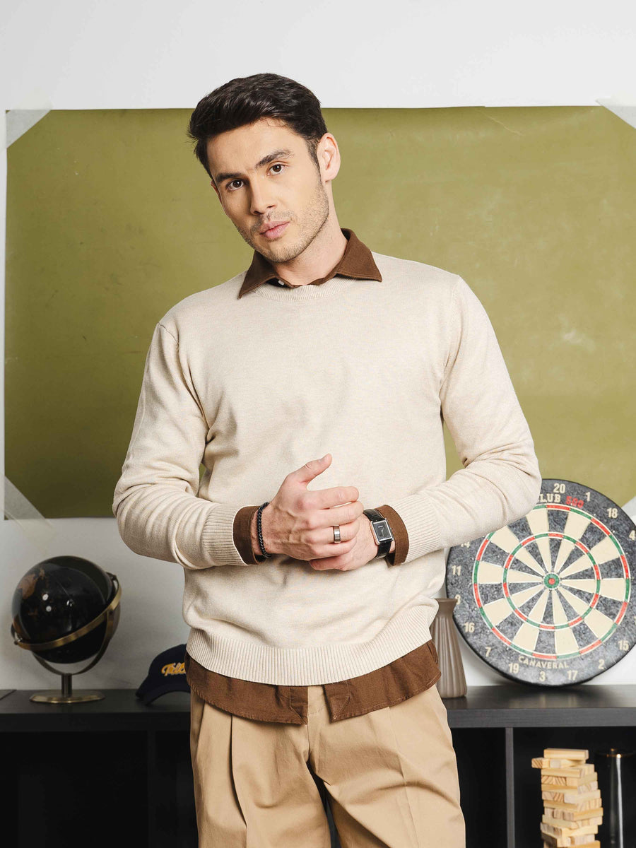 VittorioLongSleeveCrewNeckBeige5 - Zeve