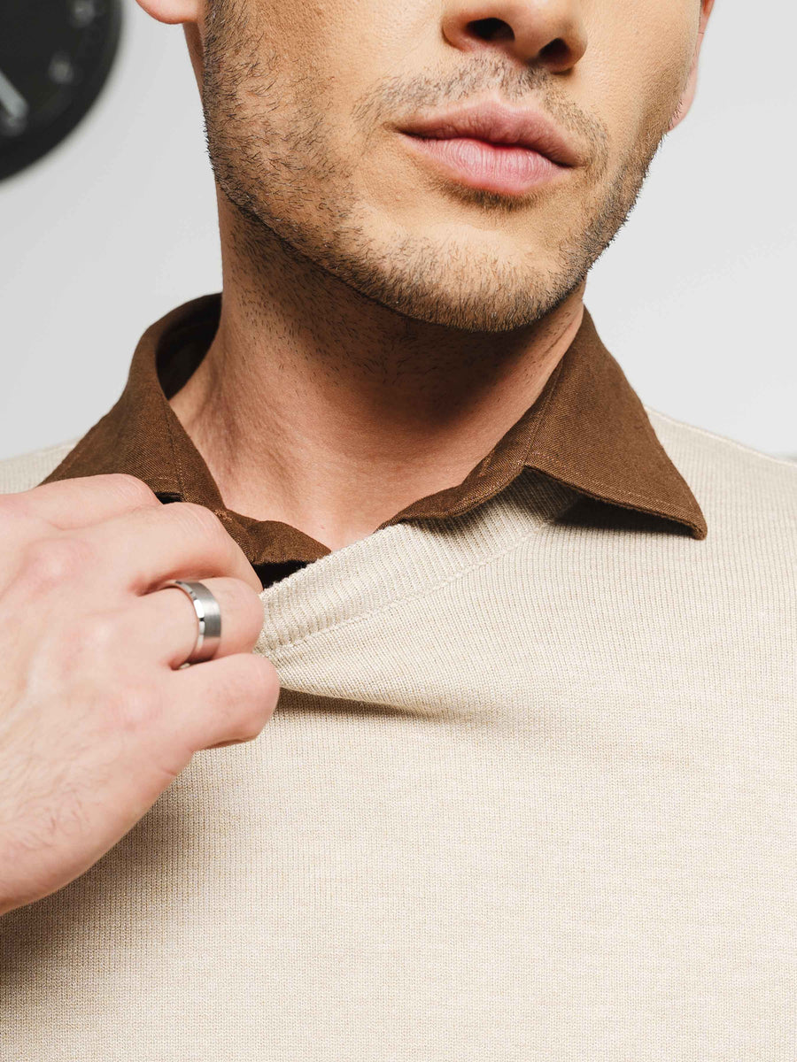 VittorioLongSleeveCrewNeckBeige7 - Zeve