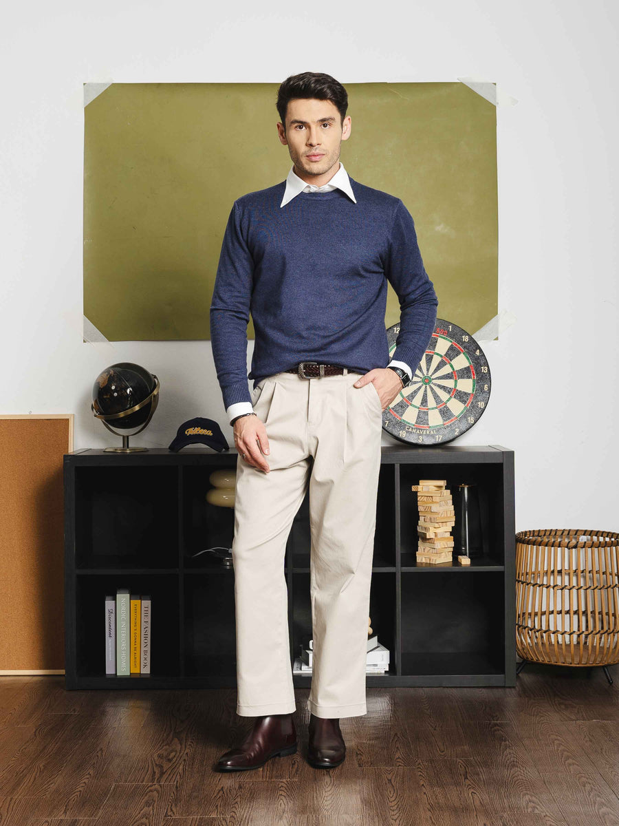 VittorioLongSleeveCrewNeckNavyBlue1 - Zeve