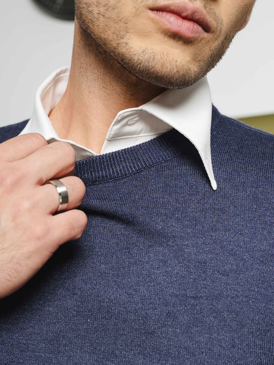 VittorioLongSleeveCrewNeckNavyBlue7 - Zeve