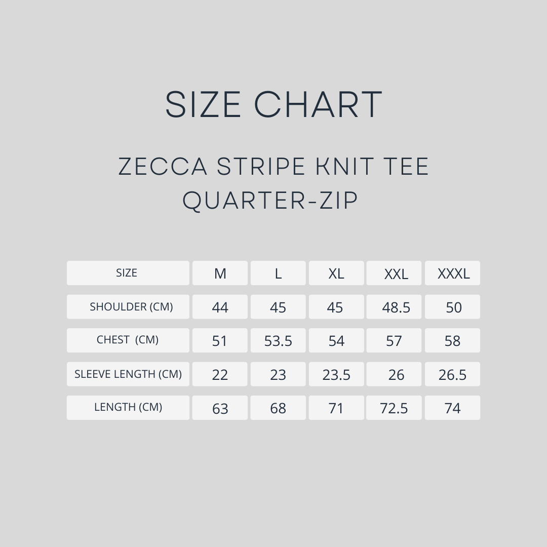 Zecca Stripe Knit Tee - Coffee Quarter-Zip