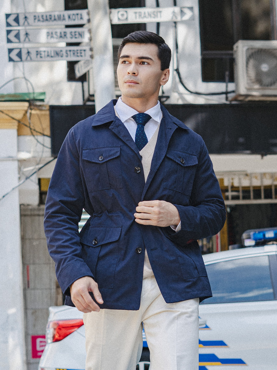 ZaltaSafariJacketNavyBlue2 - Zeve