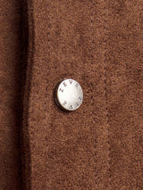 Brown men's coat with branded button detail, stylish formal outerwear