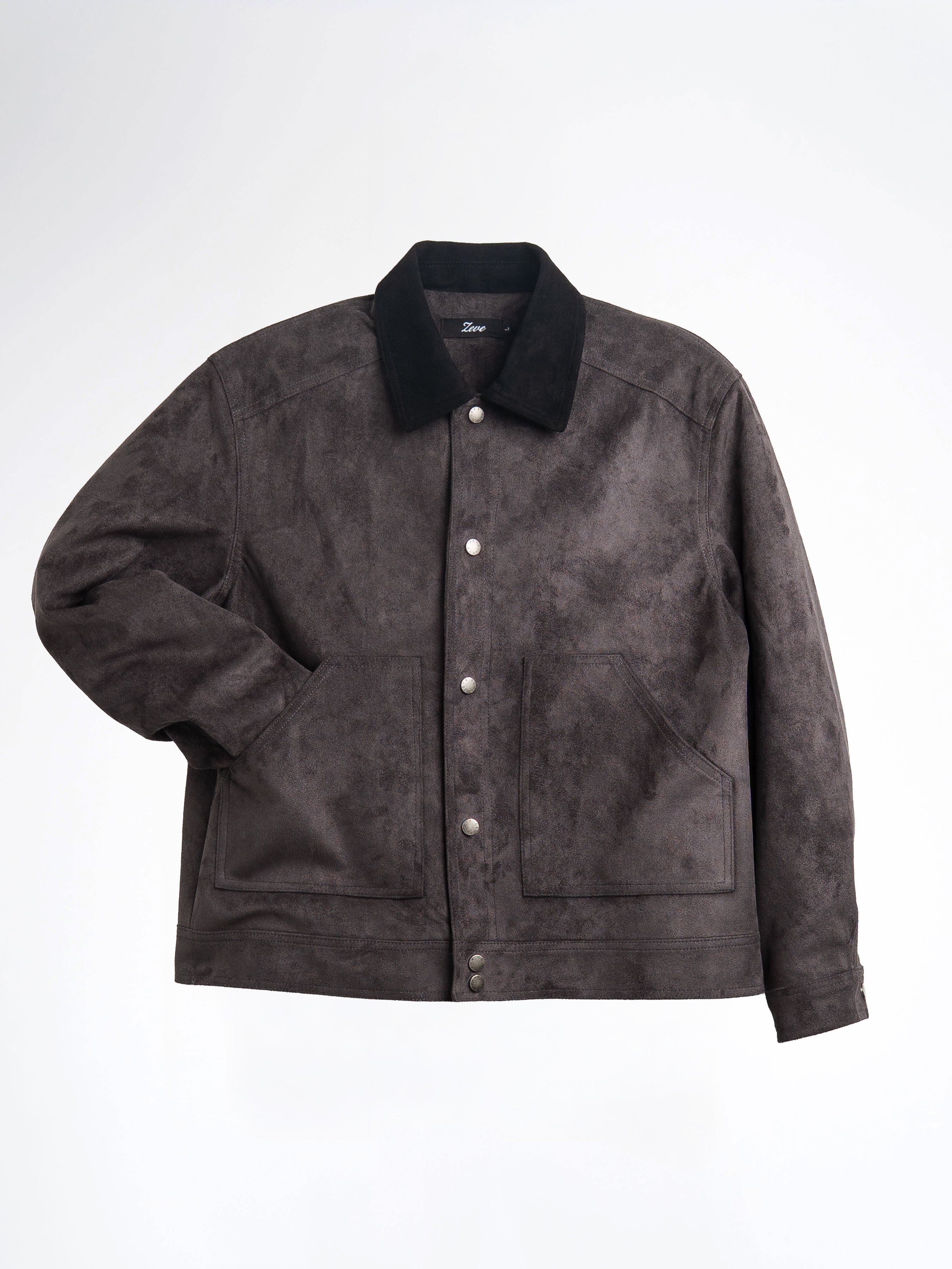 ZanderSuedeJacketGreyPose - Zeve