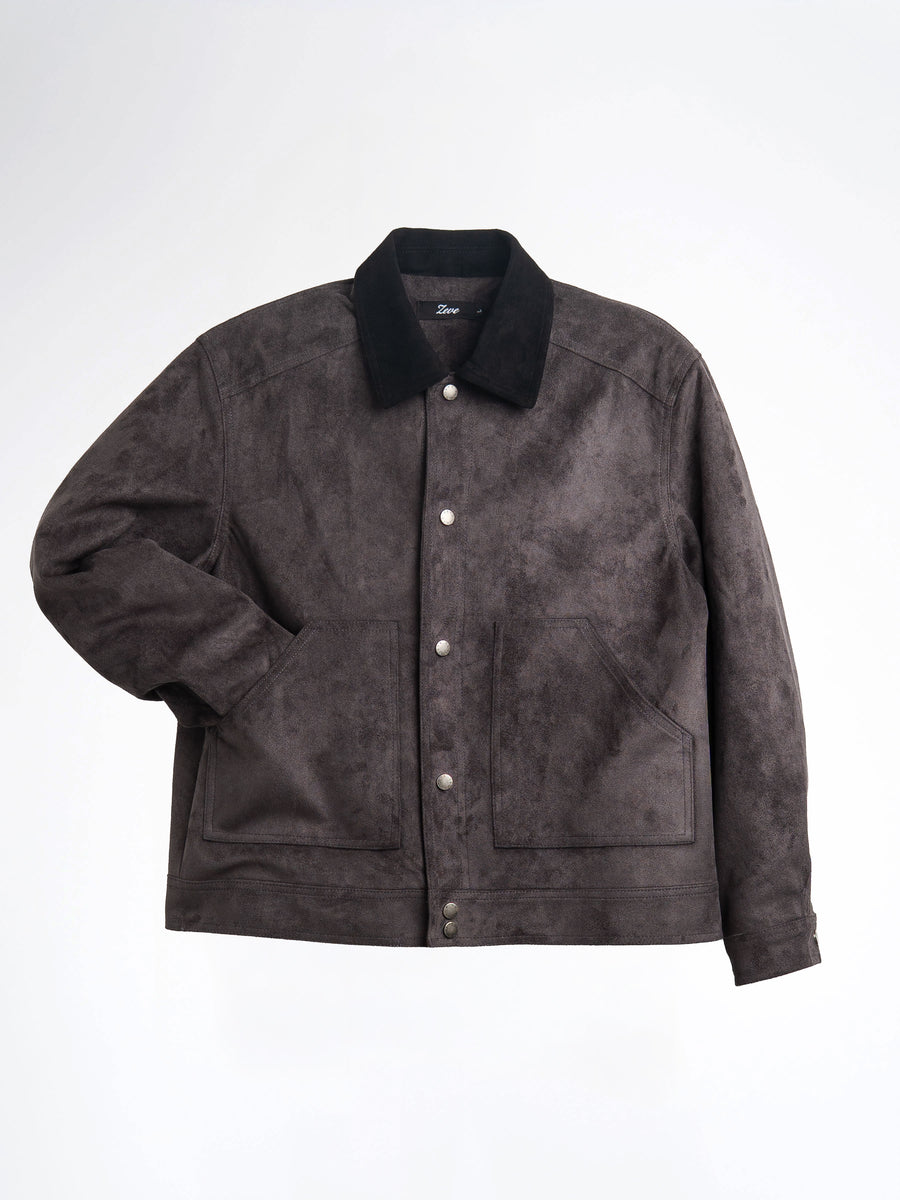 ZanderSuedeJacketGreyPose - Zeve