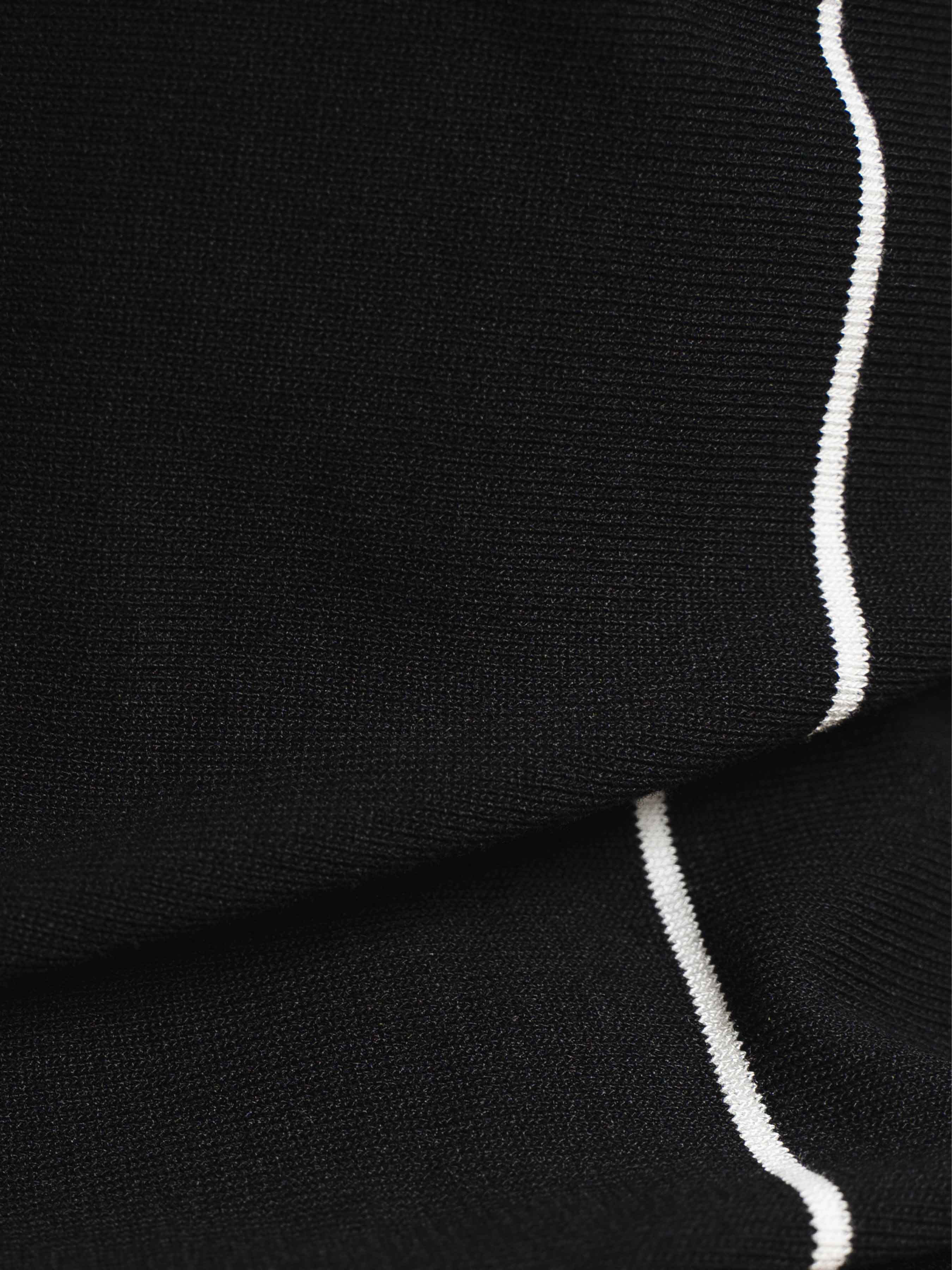 Zecca Stripe Knit Tee - Black Quarter-Zip