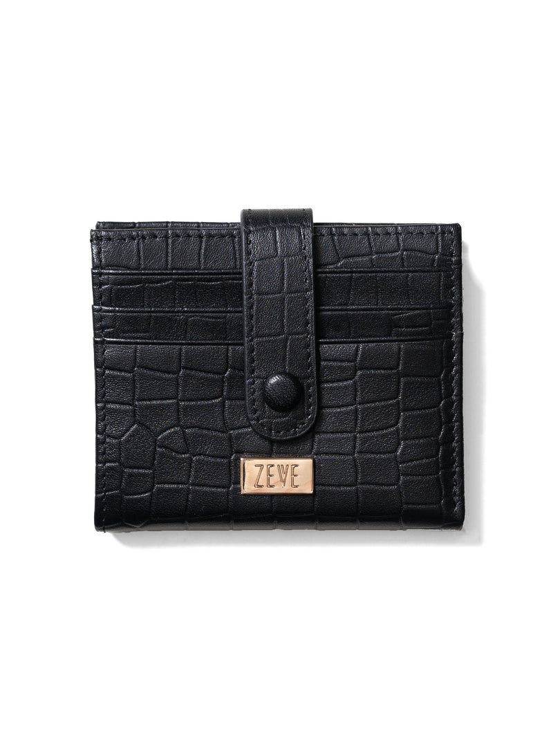 ZeveSnap-ClosureCardHolder-BlackCrocoLeather1_76b8fcff-e31e-4838-afe1-aa15a9d59199 - Zeve
