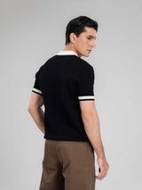 ZitaWaveKnitTeeBlackOpenCollarBack - Zeve