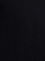 ZitaWaveKnitTeeBlackOpenCollarMaterial - Zeve
