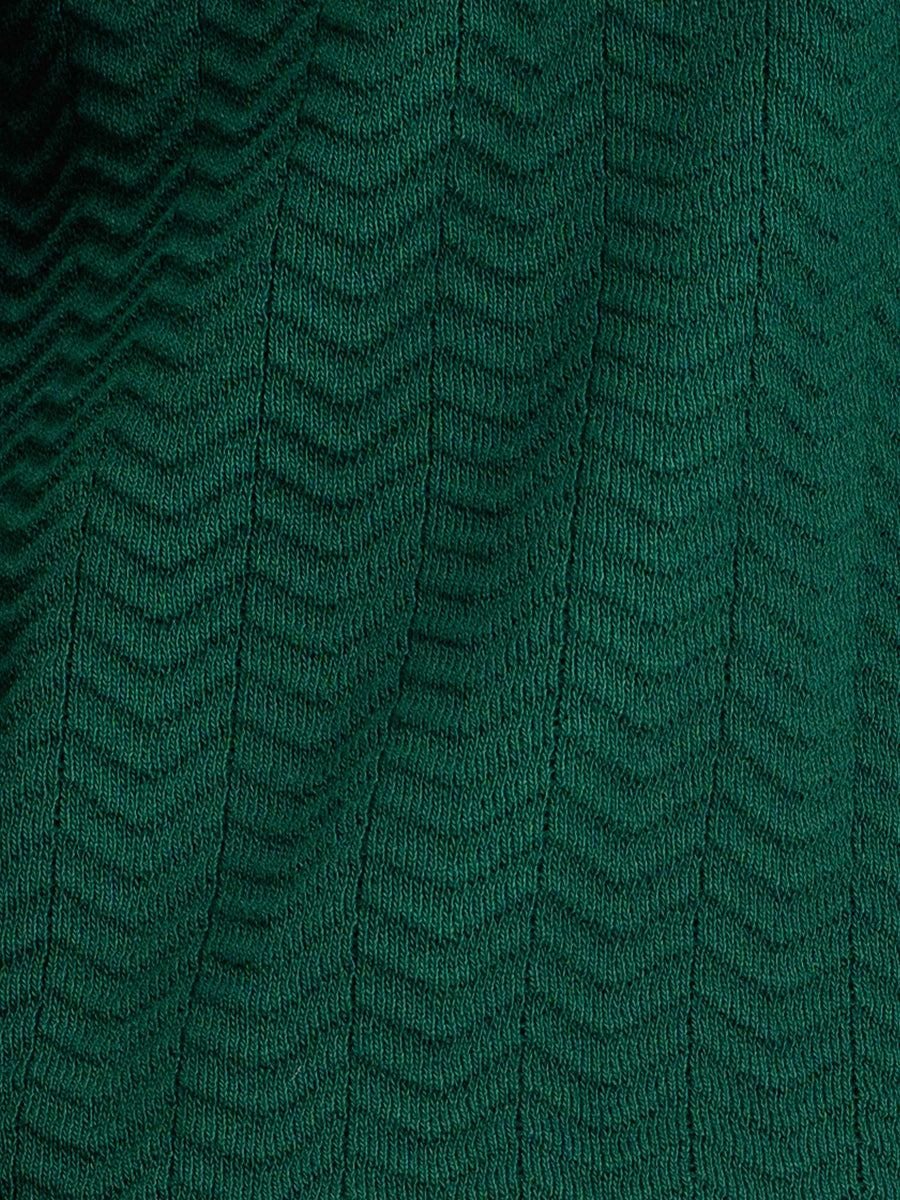 ZitaWaveKnitTeeEmeraldOpenCollarMaterial - Zeve