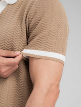 ZitaWaveKnitTeeKhakiOpenCollarCuff - Zeve