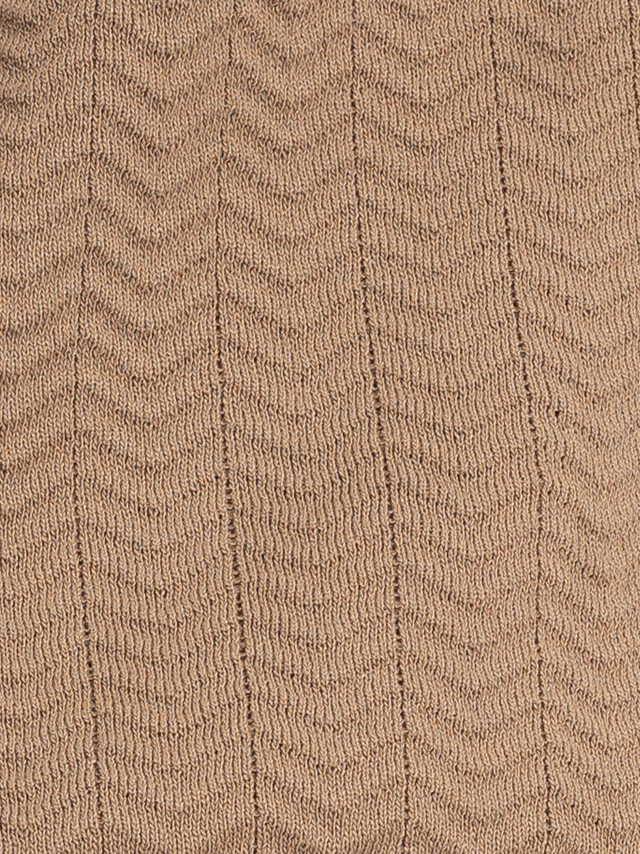 ZitaWaveKnitTeeKhakiOpenCollarMaterial - Zeve