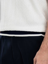 ZitaWaveKnitTeeWhiteOpenCollarBotCuff - Zeve