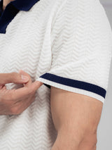 ZitaWaveKnitTeeWhiteOpenCollarCuff - Zeve
