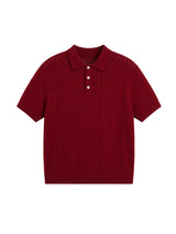 Kael Knit Polo Tee - Dark Red