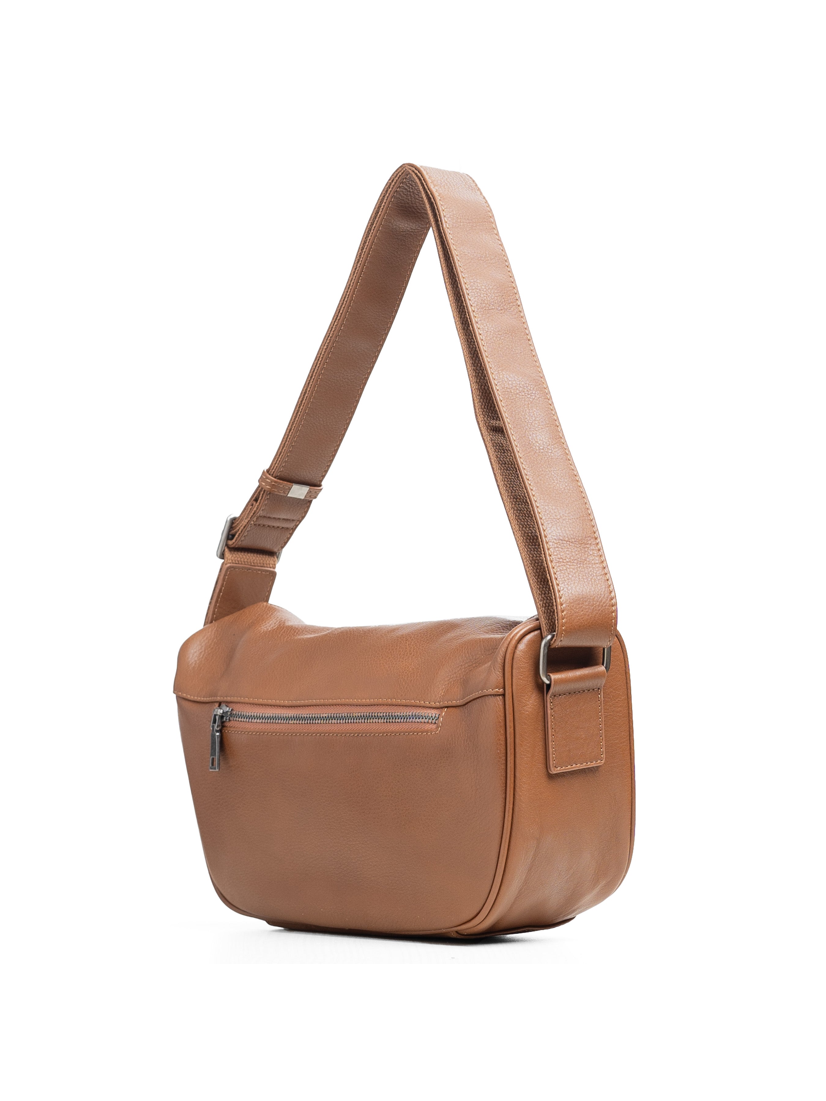 Leone Crossbody Bag - Brown Pebble Grain Leather