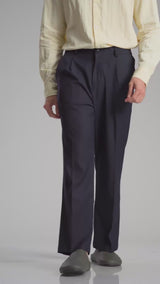 Velano Relaxed Trousers - Navy Blue (Wide Fit)