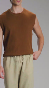 Theo Sleeveless Knit - Coffee