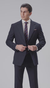 Single Breasted Suit Blazer - Deep Blue Plain (Slim Fit)