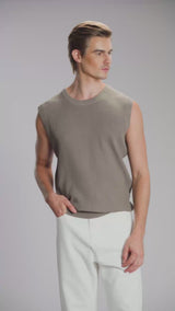 Theo Sleeveless Knit - Light Brown