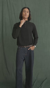 Auren Knit - Black Quater-Zip