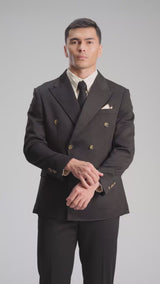 Double Breasted Suit Blazer - Onxy Black (Slim Fit)